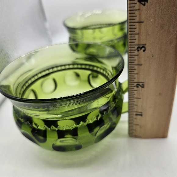 Vintage Indiana Glass King's Crown Thumbprint Cups Set of 3 - Picture 9 of 9